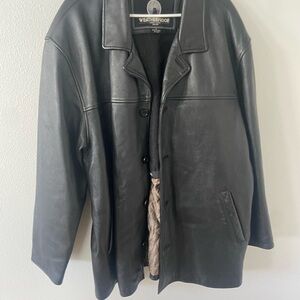 Weatherproof Men's Black Leather Coat
